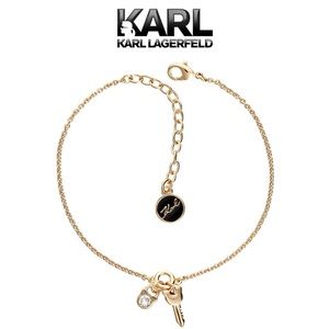 KARL LAG Mini Choupette Lock & Key Charm Bracelet